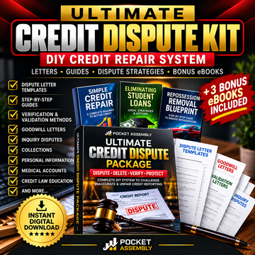 Ultimate Credit Repair Kit: Dispute Letters to Fix Credit Report Errors and Improve Score | Learn Credit | DIY Instant Download |